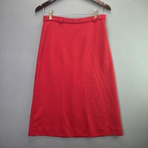 Koret of California Vintage Midi Skirt 10 Red A-Line Acrylic Blend Made in USA